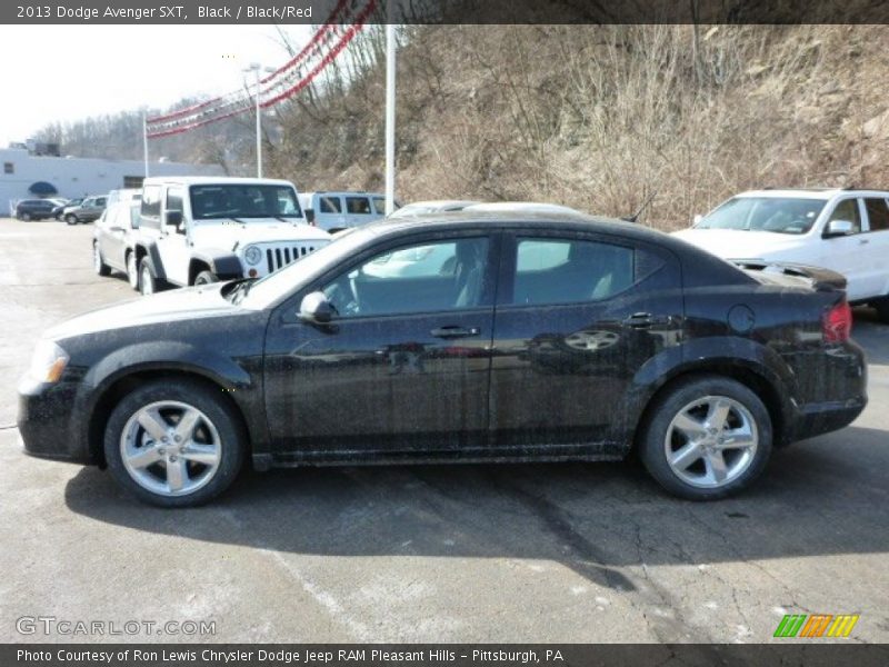 Black / Black/Red 2013 Dodge Avenger SXT