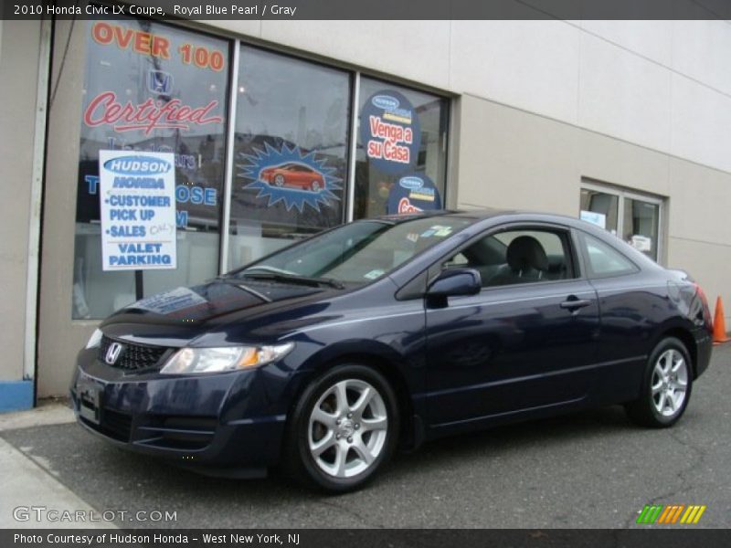 Royal Blue Pearl / Gray 2010 Honda Civic LX Coupe