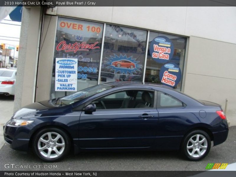 Royal Blue Pearl / Gray 2010 Honda Civic LX Coupe