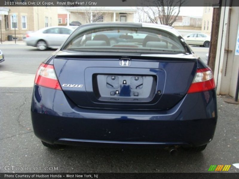 Royal Blue Pearl / Gray 2010 Honda Civic LX Coupe