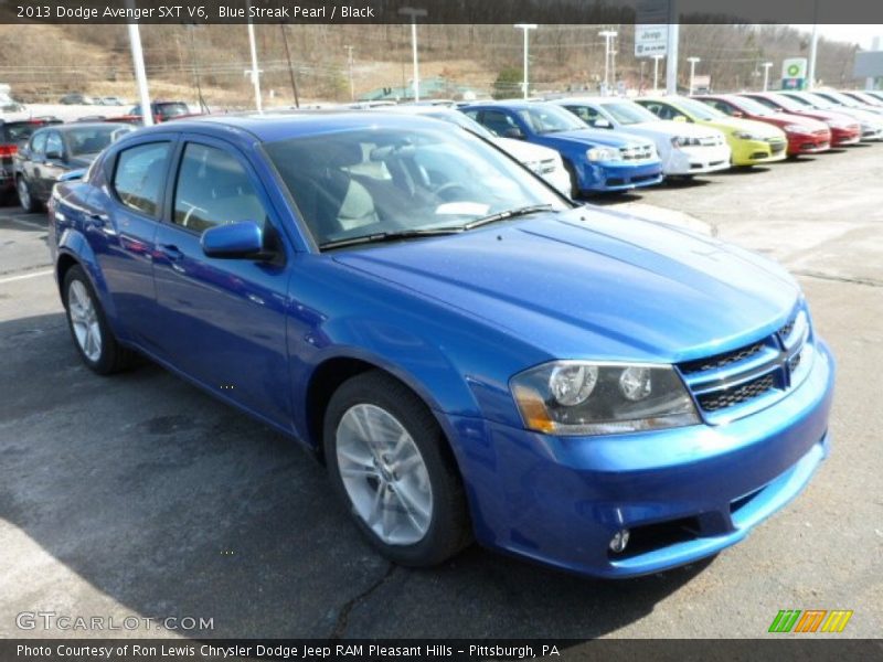 Blue Streak Pearl / Black 2013 Dodge Avenger SXT V6