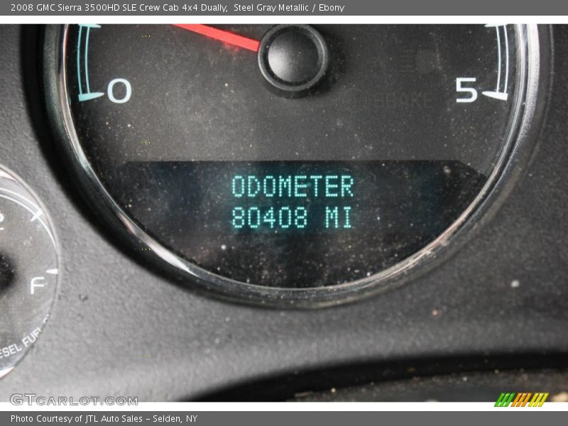Steel Gray Metallic / Ebony 2008 GMC Sierra 3500HD SLE Crew Cab 4x4 Dually