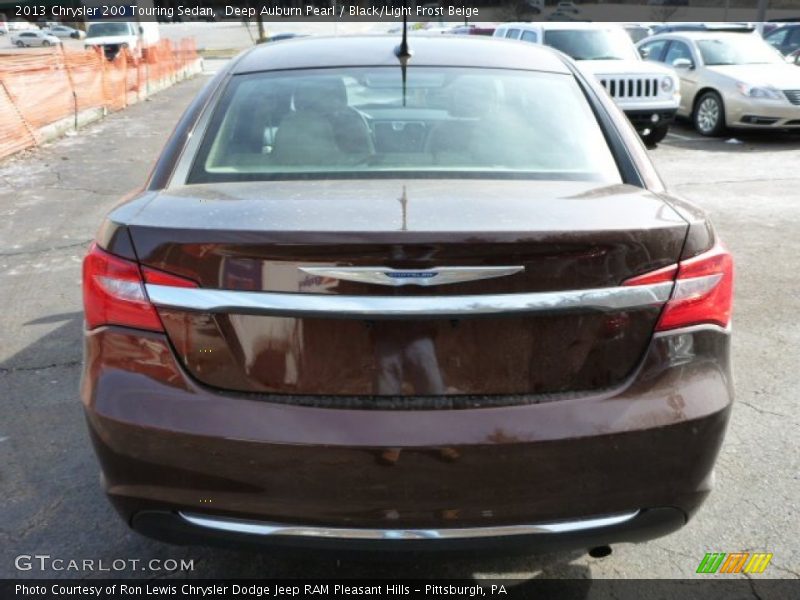 Deep Auburn Pearl / Black/Light Frost Beige 2013 Chrysler 200 Touring Sedan