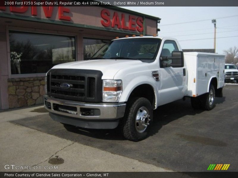 Oxford White / Medium Stone 2008 Ford F350 Super Duty XL Regular Cab 4x4 Utility Truck