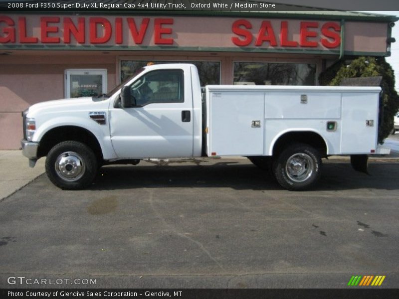 Oxford White / Medium Stone 2008 Ford F350 Super Duty XL Regular Cab 4x4 Utility Truck
