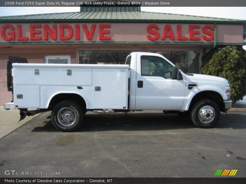 Oxford White / Medium Stone 2008 Ford F350 Super Duty XL Regular Cab 4x4 Utility Truck