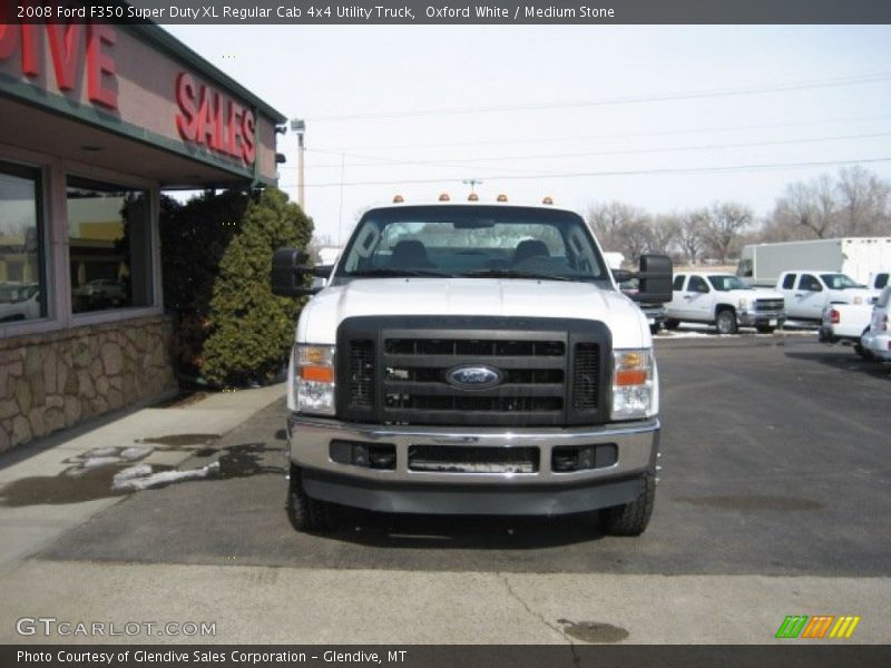 Oxford White / Medium Stone 2008 Ford F350 Super Duty XL Regular Cab 4x4 Utility Truck