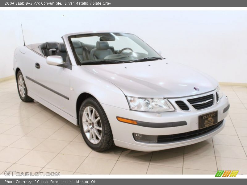 Silver Metallic / Slate Gray 2004 Saab 9-3 Arc Convertible