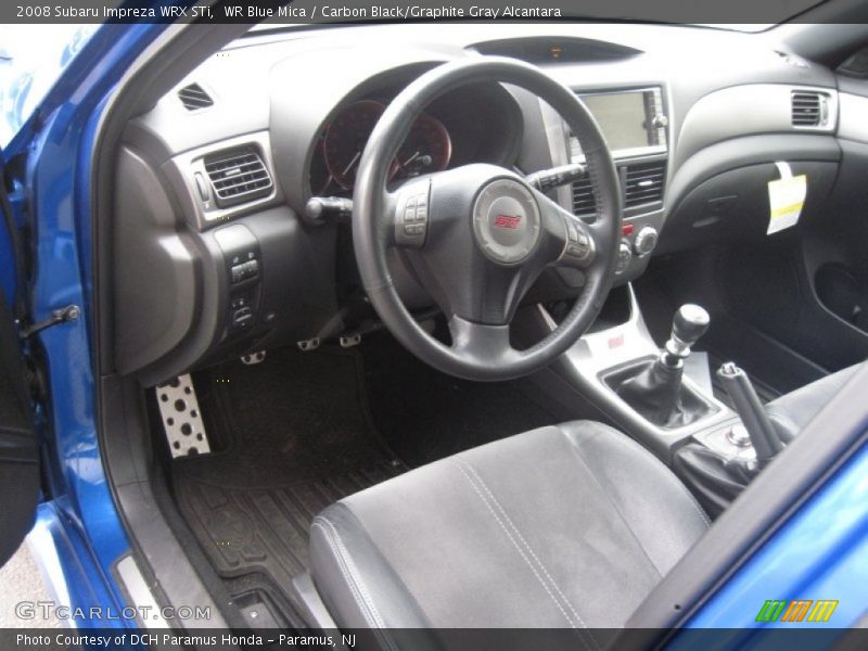 WR Blue Mica / Carbon Black/Graphite Gray Alcantara 2008 Subaru Impreza WRX STi