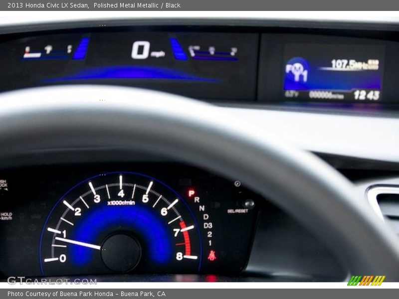 Polished Metal Metallic / Black 2013 Honda Civic LX Sedan