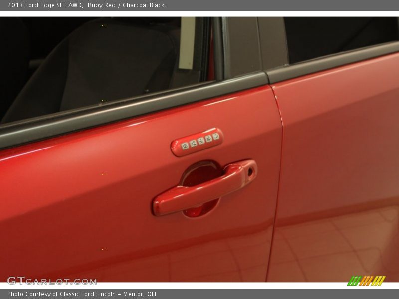 Ruby Red / Charcoal Black 2013 Ford Edge SEL AWD
