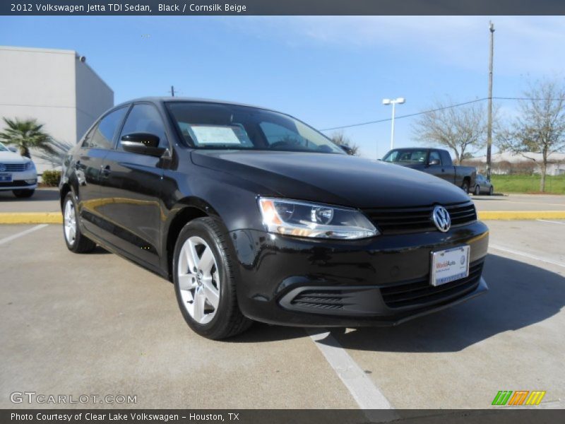 Black / Cornsilk Beige 2012 Volkswagen Jetta TDI Sedan