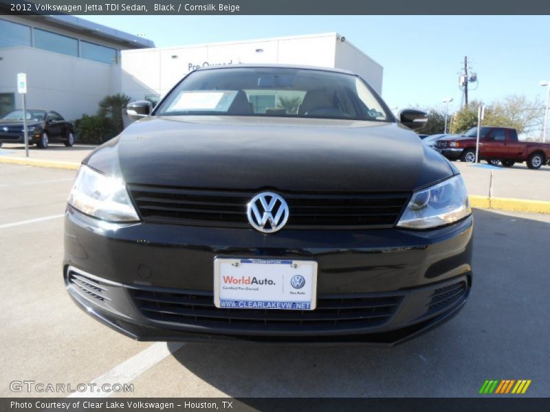 Black / Cornsilk Beige 2012 Volkswagen Jetta TDI Sedan