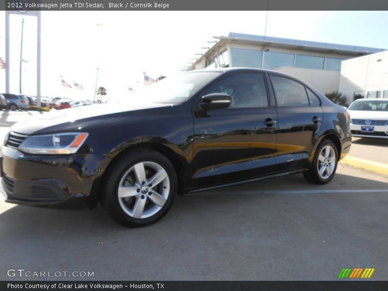 Black / Cornsilk Beige 2012 Volkswagen Jetta TDI Sedan