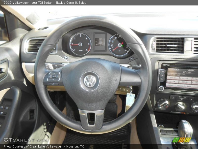 Black / Cornsilk Beige 2012 Volkswagen Jetta TDI Sedan