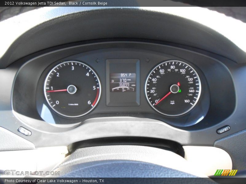 Black / Cornsilk Beige 2012 Volkswagen Jetta TDI Sedan