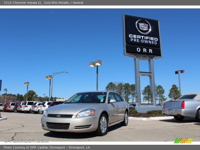 Gold Mist Metallic / Neutral 2010 Chevrolet Impala LS