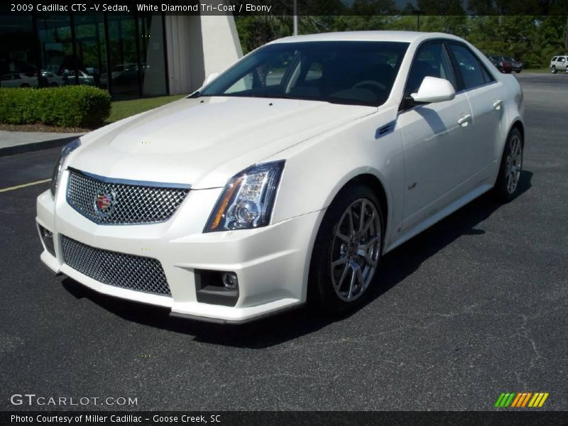 White Diamond Tri-Coat / Ebony 2009 Cadillac CTS -V Sedan