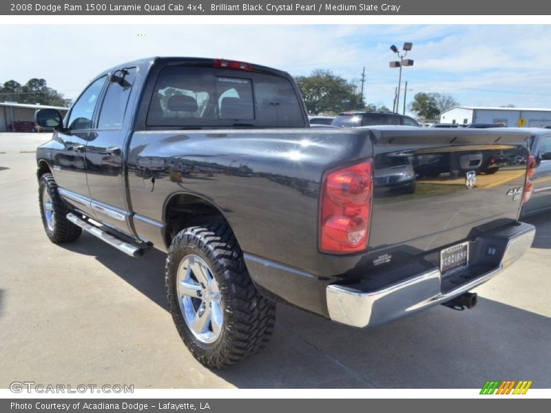 Brilliant Black Crystal Pearl / Medium Slate Gray 2008 Dodge Ram 1500 Laramie Quad Cab 4x4