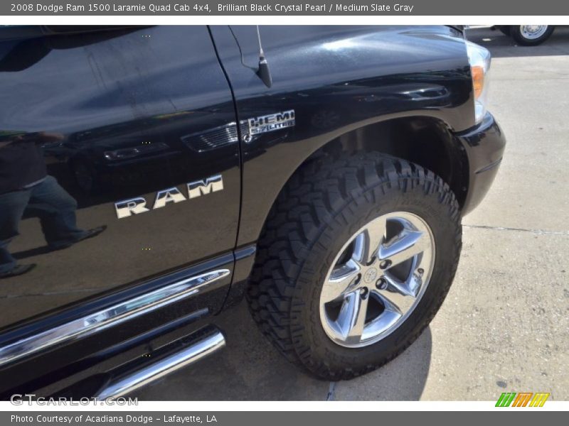 Brilliant Black Crystal Pearl / Medium Slate Gray 2008 Dodge Ram 1500 Laramie Quad Cab 4x4