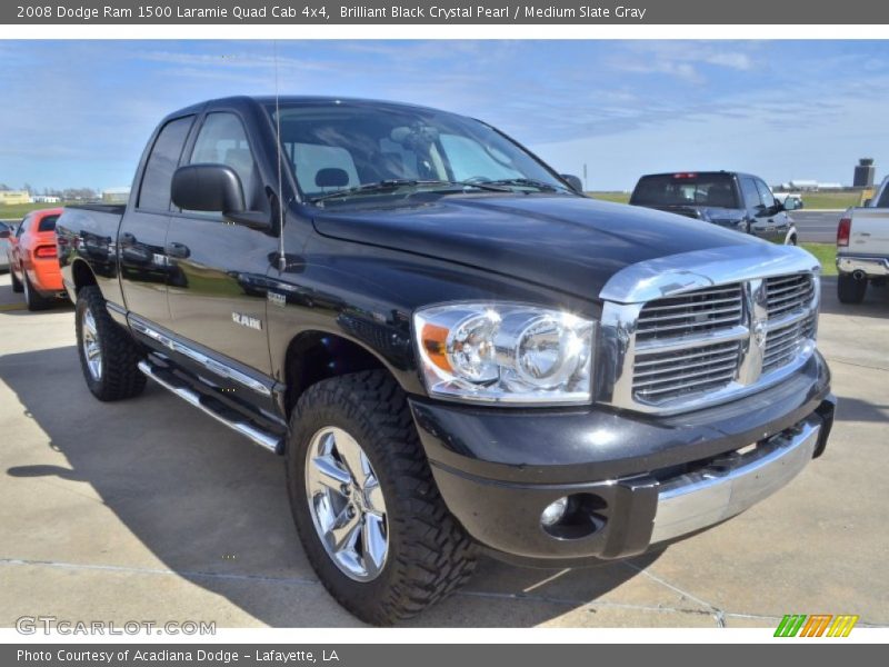 Brilliant Black Crystal Pearl / Medium Slate Gray 2008 Dodge Ram 1500 Laramie Quad Cab 4x4