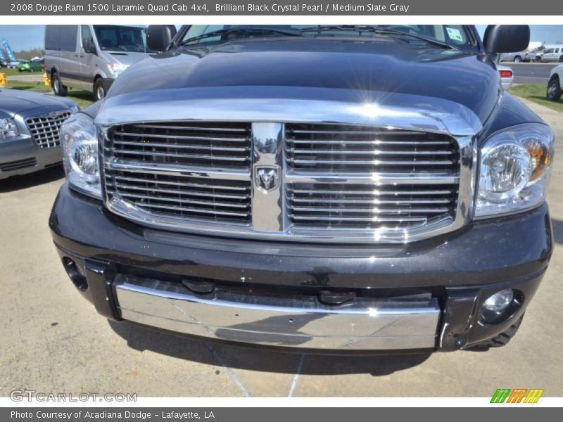 Brilliant Black Crystal Pearl / Medium Slate Gray 2008 Dodge Ram 1500 Laramie Quad Cab 4x4