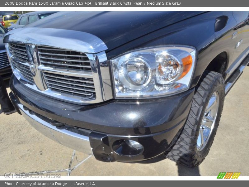 Brilliant Black Crystal Pearl / Medium Slate Gray 2008 Dodge Ram 1500 Laramie Quad Cab 4x4