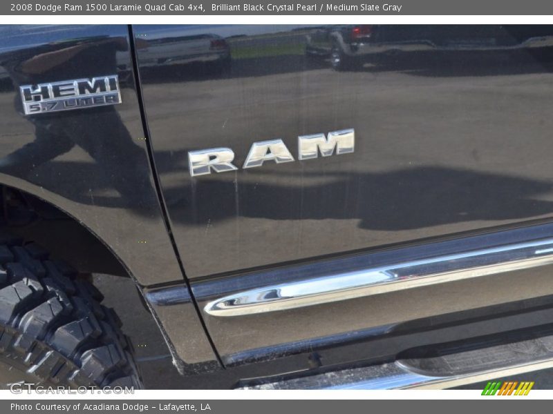 Brilliant Black Crystal Pearl / Medium Slate Gray 2008 Dodge Ram 1500 Laramie Quad Cab 4x4