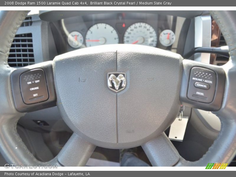 Brilliant Black Crystal Pearl / Medium Slate Gray 2008 Dodge Ram 1500 Laramie Quad Cab 4x4