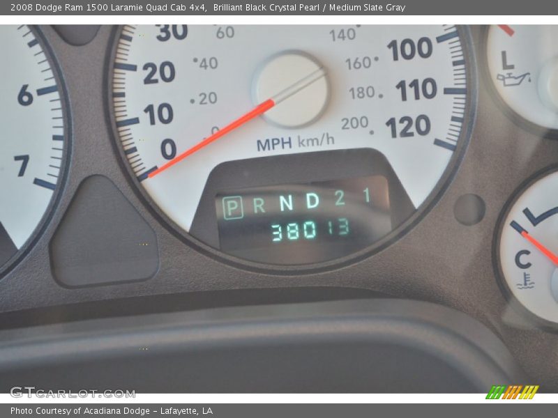 Brilliant Black Crystal Pearl / Medium Slate Gray 2008 Dodge Ram 1500 Laramie Quad Cab 4x4