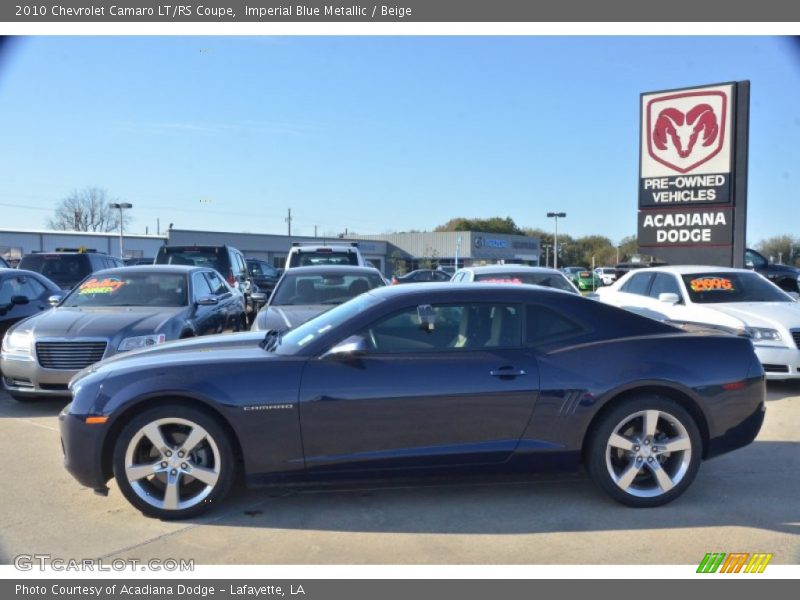 Imperial Blue Metallic / Beige 2010 Chevrolet Camaro LT/RS Coupe