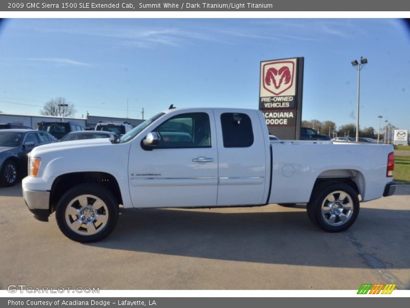 Summit White / Dark Titanium/Light Titanium 2009 GMC Sierra 1500 SLE Extended Cab