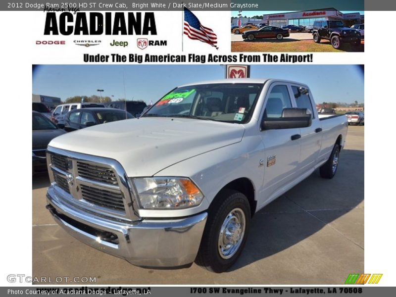 Bright White / Dark Slate/Medium Graystone 2012 Dodge Ram 2500 HD ST Crew Cab