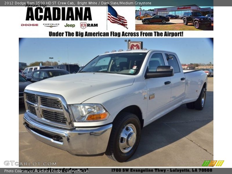 Bright White / Dark Slate/Medium Graystone 2012 Dodge Ram 3500 HD ST Crew Cab