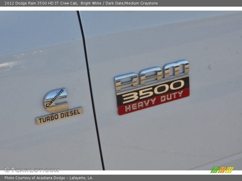 Bright White / Dark Slate/Medium Graystone 2012 Dodge Ram 3500 HD ST Crew Cab