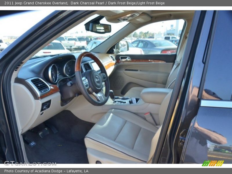 Dark Charcoal Pearl / Dark Frost Beige/Light Frost Beige 2011 Jeep Grand Cherokee Overland
