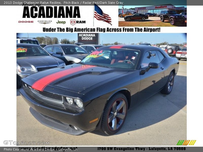 Pitch Black / Radar Red/Dark Slate Gray 2013 Dodge Challenger Rallye Redline