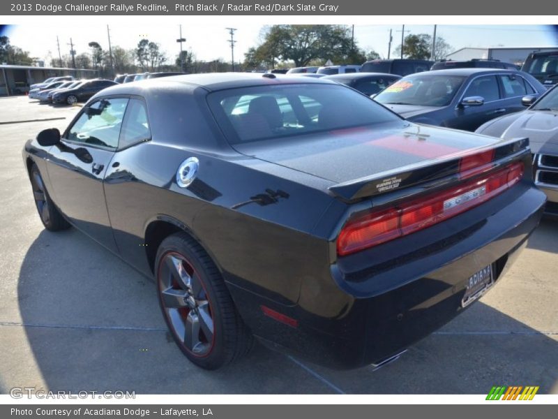 Pitch Black / Radar Red/Dark Slate Gray 2013 Dodge Challenger Rallye Redline