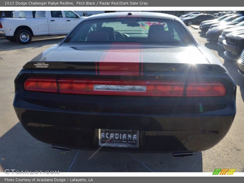 Pitch Black / Radar Red/Dark Slate Gray 2013 Dodge Challenger Rallye Redline