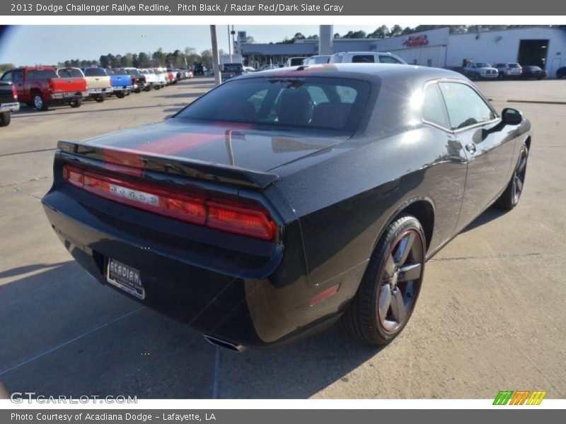 Pitch Black / Radar Red/Dark Slate Gray 2013 Dodge Challenger Rallye Redline