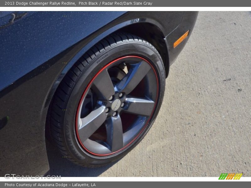Pitch Black / Radar Red/Dark Slate Gray 2013 Dodge Challenger Rallye Redline