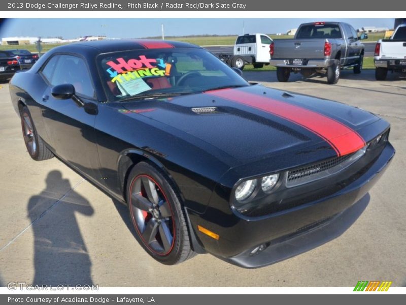 Pitch Black / Radar Red/Dark Slate Gray 2013 Dodge Challenger Rallye Redline