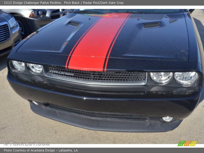 Pitch Black / Radar Red/Dark Slate Gray 2013 Dodge Challenger Rallye Redline