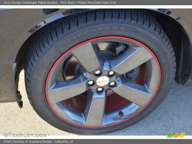 Pitch Black / Radar Red/Dark Slate Gray 2013 Dodge Challenger Rallye Redline