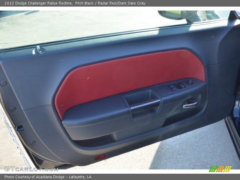 Pitch Black / Radar Red/Dark Slate Gray 2013 Dodge Challenger Rallye Redline