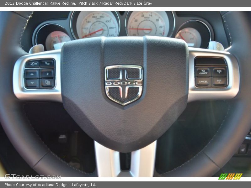 Pitch Black / Radar Red/Dark Slate Gray 2013 Dodge Challenger Rallye Redline