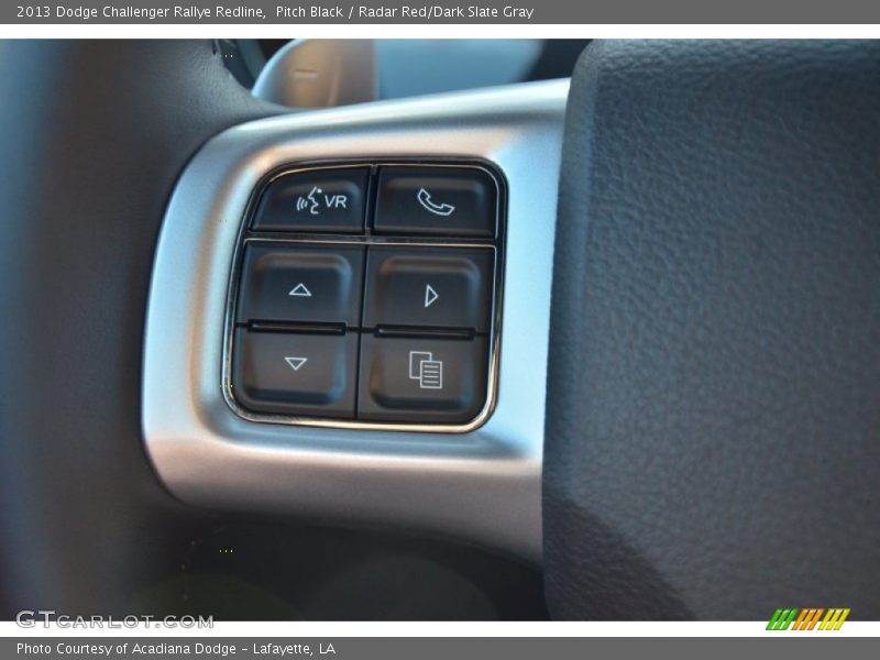 Pitch Black / Radar Red/Dark Slate Gray 2013 Dodge Challenger Rallye Redline