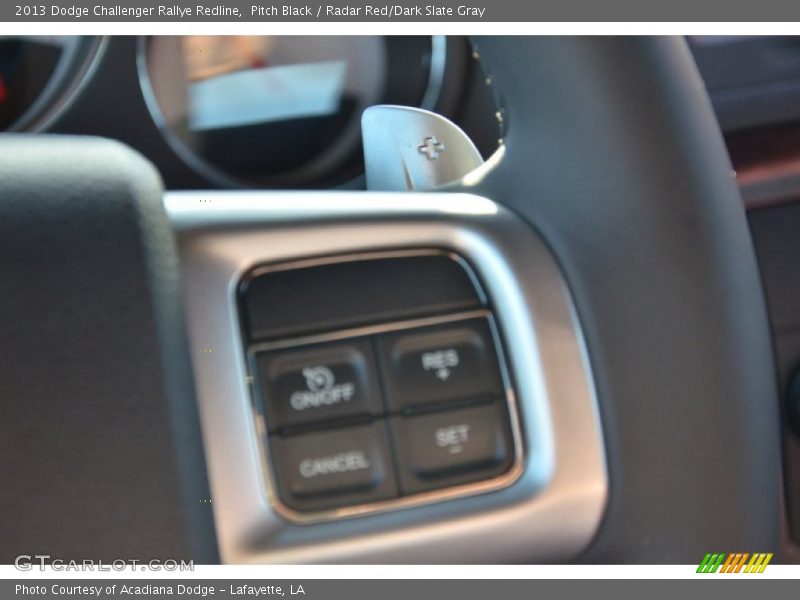 Pitch Black / Radar Red/Dark Slate Gray 2013 Dodge Challenger Rallye Redline