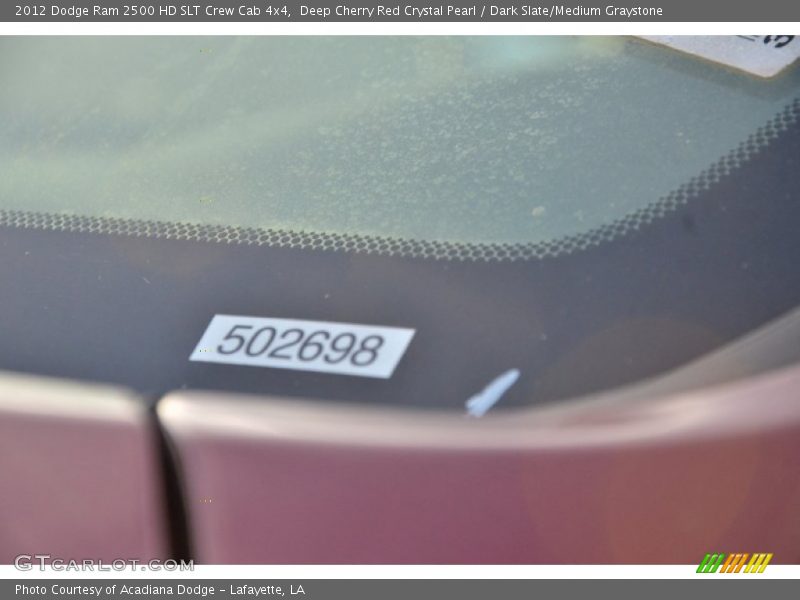 Deep Cherry Red Crystal Pearl / Dark Slate/Medium Graystone 2012 Dodge Ram 2500 HD SLT Crew Cab 4x4