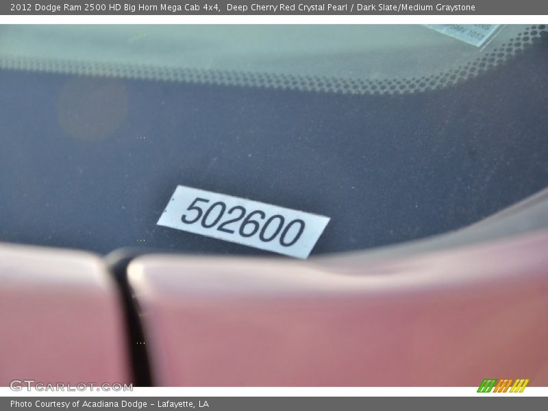 Deep Cherry Red Crystal Pearl / Dark Slate/Medium Graystone 2012 Dodge Ram 2500 HD Big Horn Mega Cab 4x4